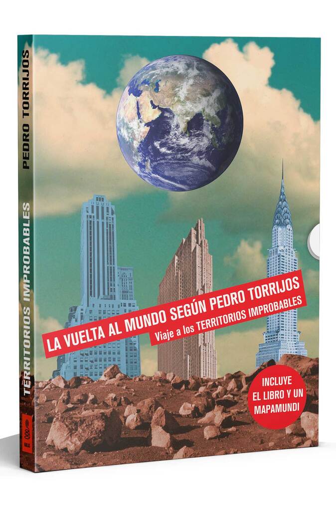Territorios improbables (estuche con el libro y un mapamundi con la vuelta al mundo de Pedro Torrijos a los «Territorios improbables»)