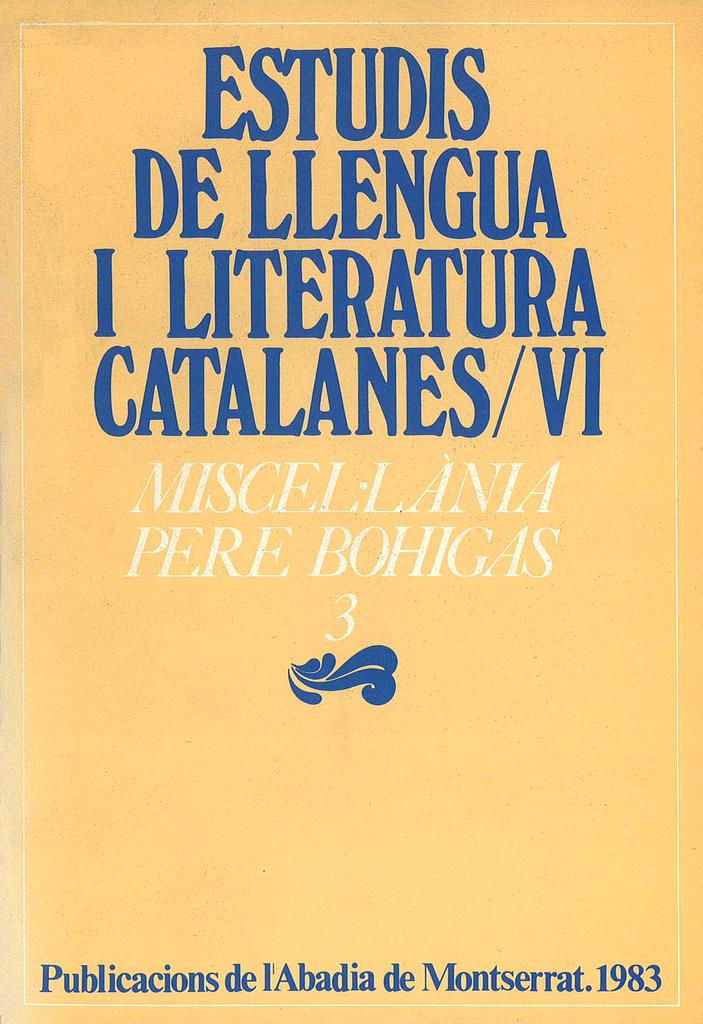 Miscel·lània Pere Bohigas, 3 Miscel·lània Pere Bohigas, 3