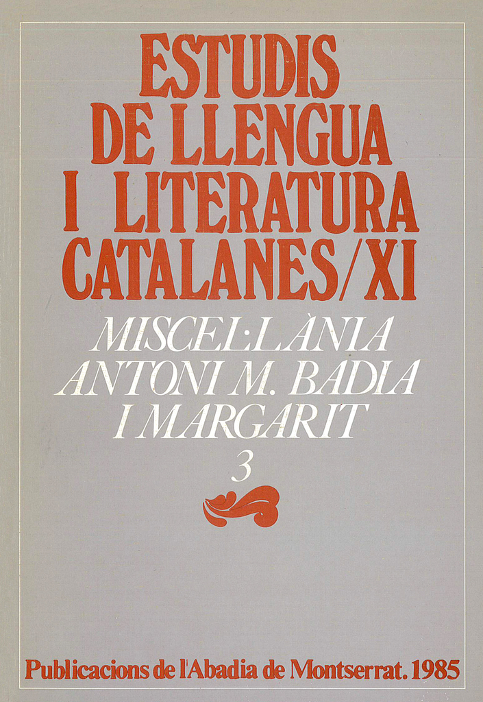 Miscel·lània Antoni M. Badia i Margarit, 3