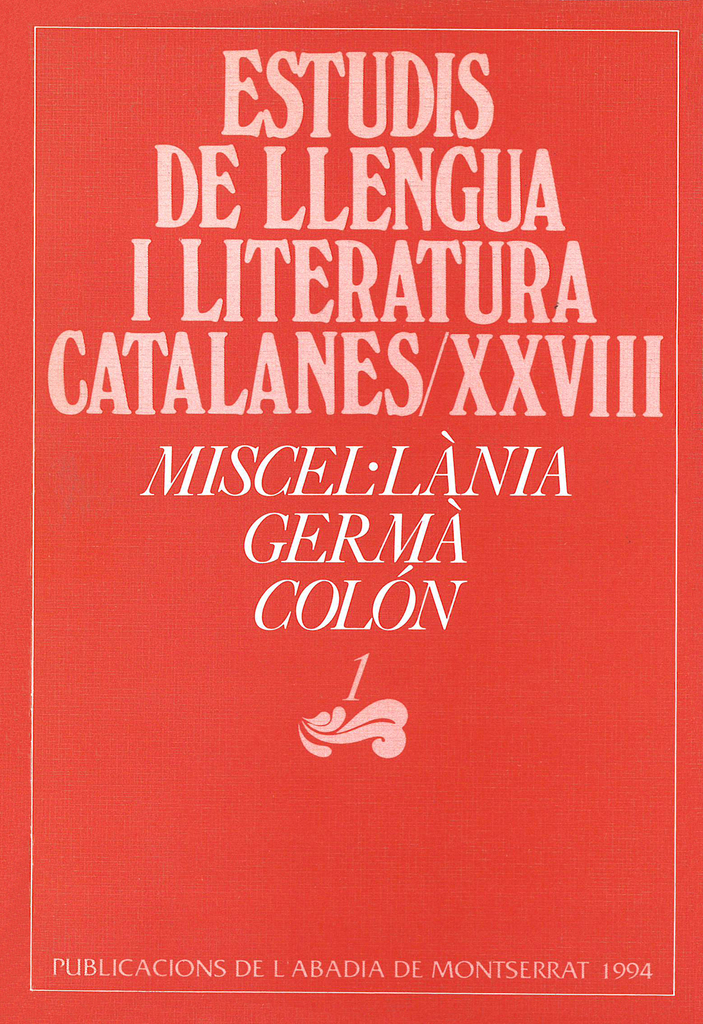 Miscel·lània Germà Colón, 1