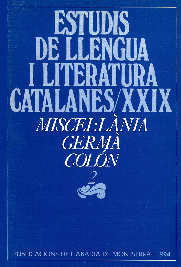 Miscel·lània Germà Colón, 1