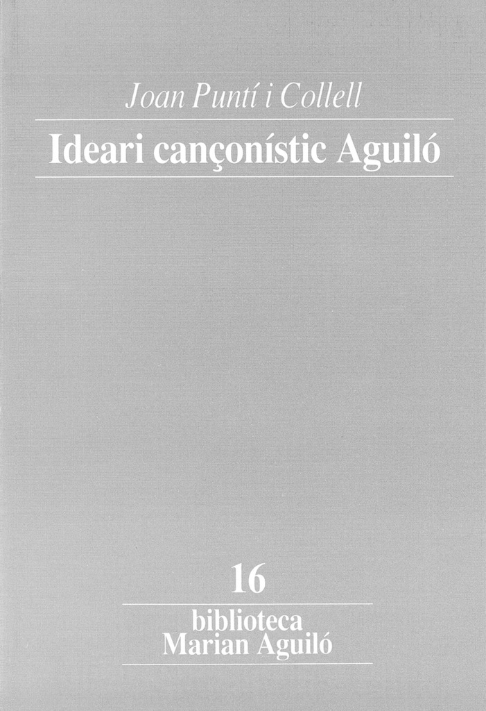 Ideari cançonístic Aguiló