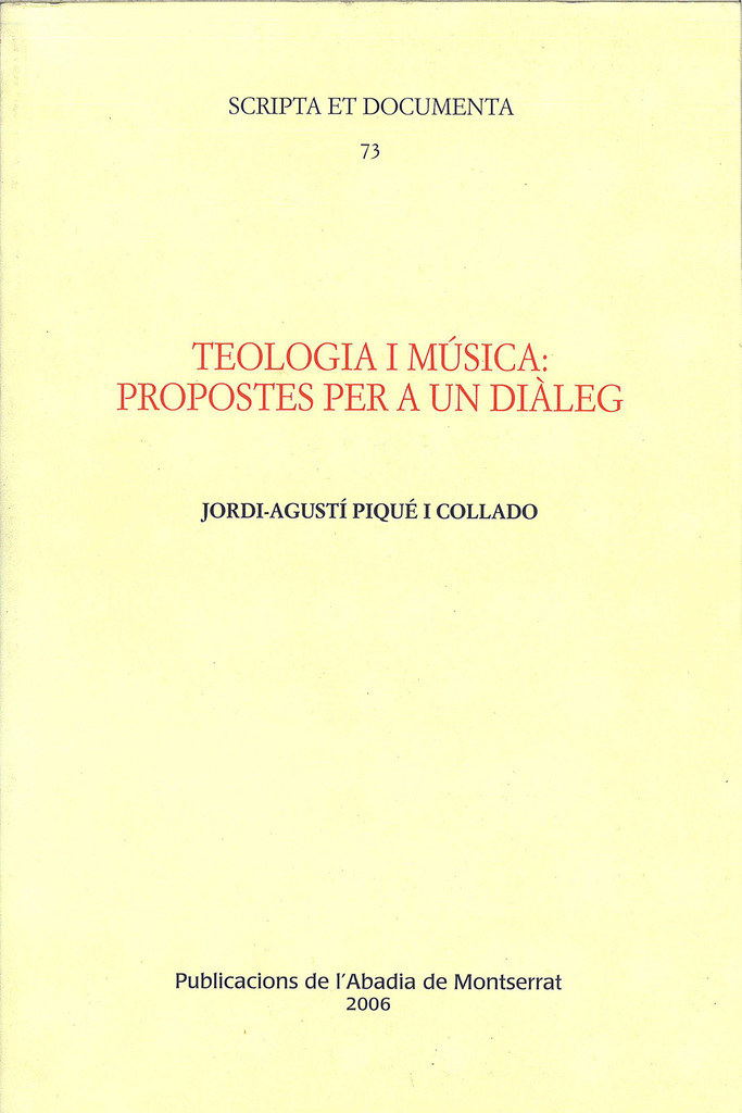 Teologia i música: propostes per a un diàleg