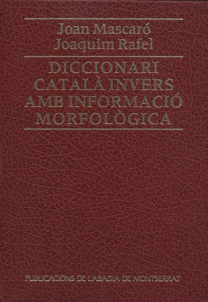 Diccionari català invers. Amb informació morfològica