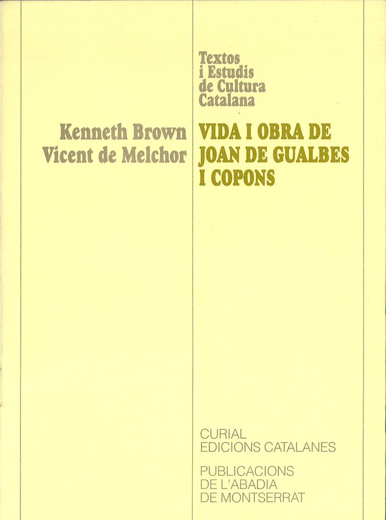 Vida i obra de Joan de Gualbes i Copons