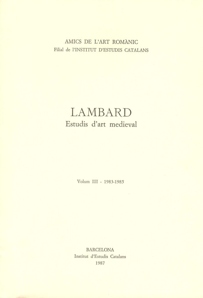 Lambard. Estudis d'Art Medieval. Volum 3 (1983-1985)