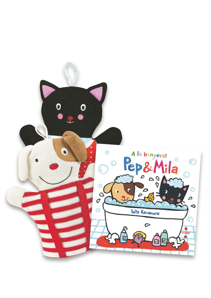 Pep i Mila. Lot A la banyera! Llibre + manyoples