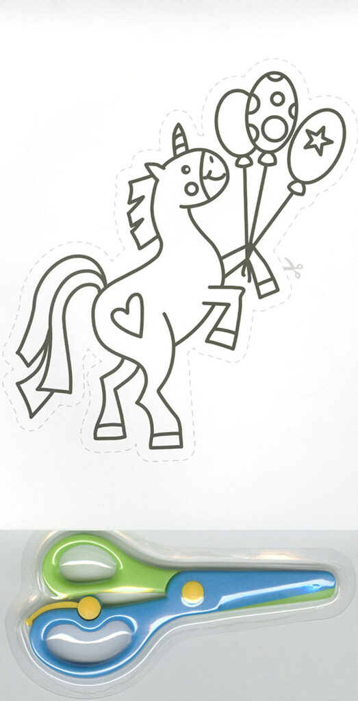Colour in & cut out unicorns Colour in & cut out unicorns
