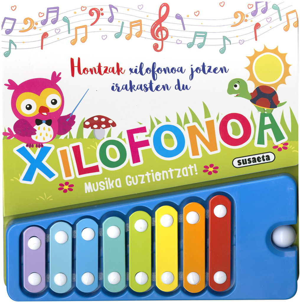Pandak xilofonoa jotzen ikasten du