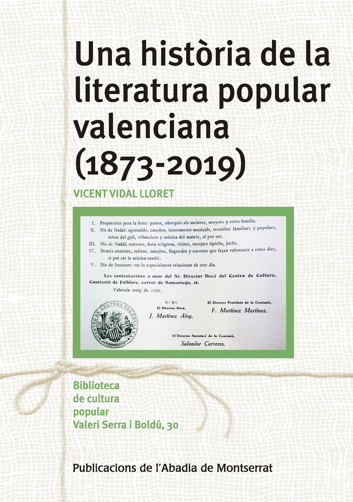 Una història de la literatura popular valenciana (1873--2019)