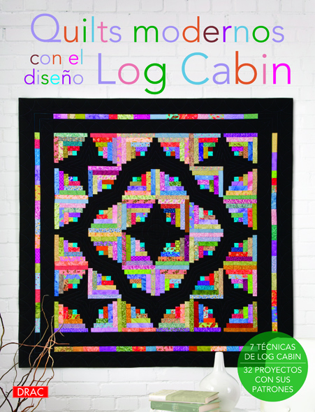 Quilts modernos con el diseño log cabin