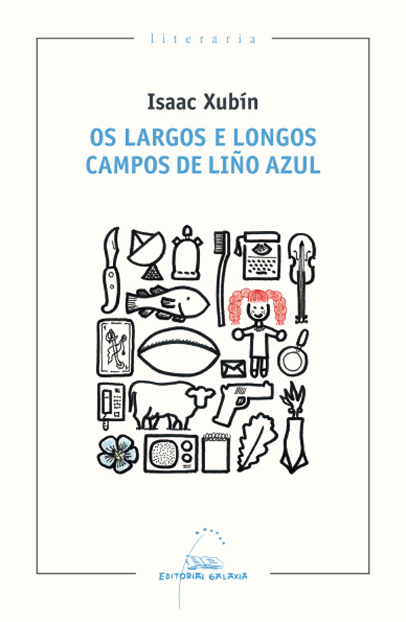 Os largos e longos campos de liño azul