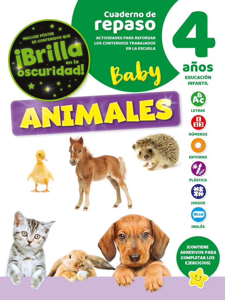 CUADERNO DE REPASO TEMÁTICO LUMINISCENTE 3 AÑOS MASCOTAS