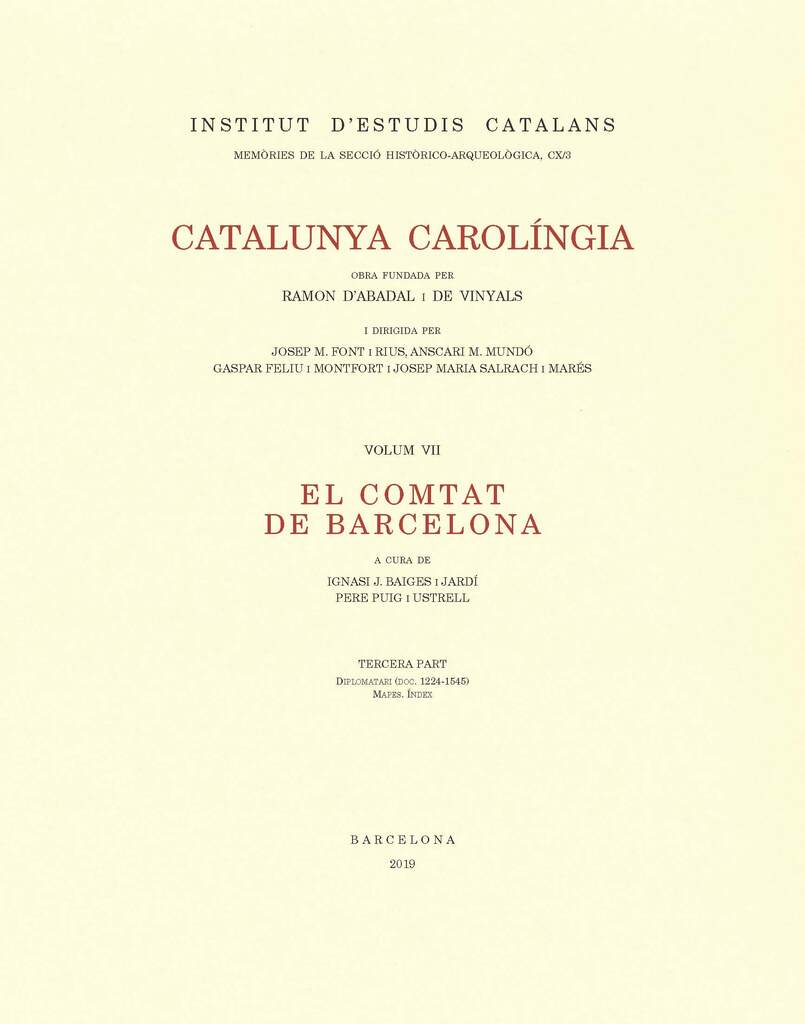 Catalunya carolíngia. Volum 8  (Obra completa) [Obra en dos volums]