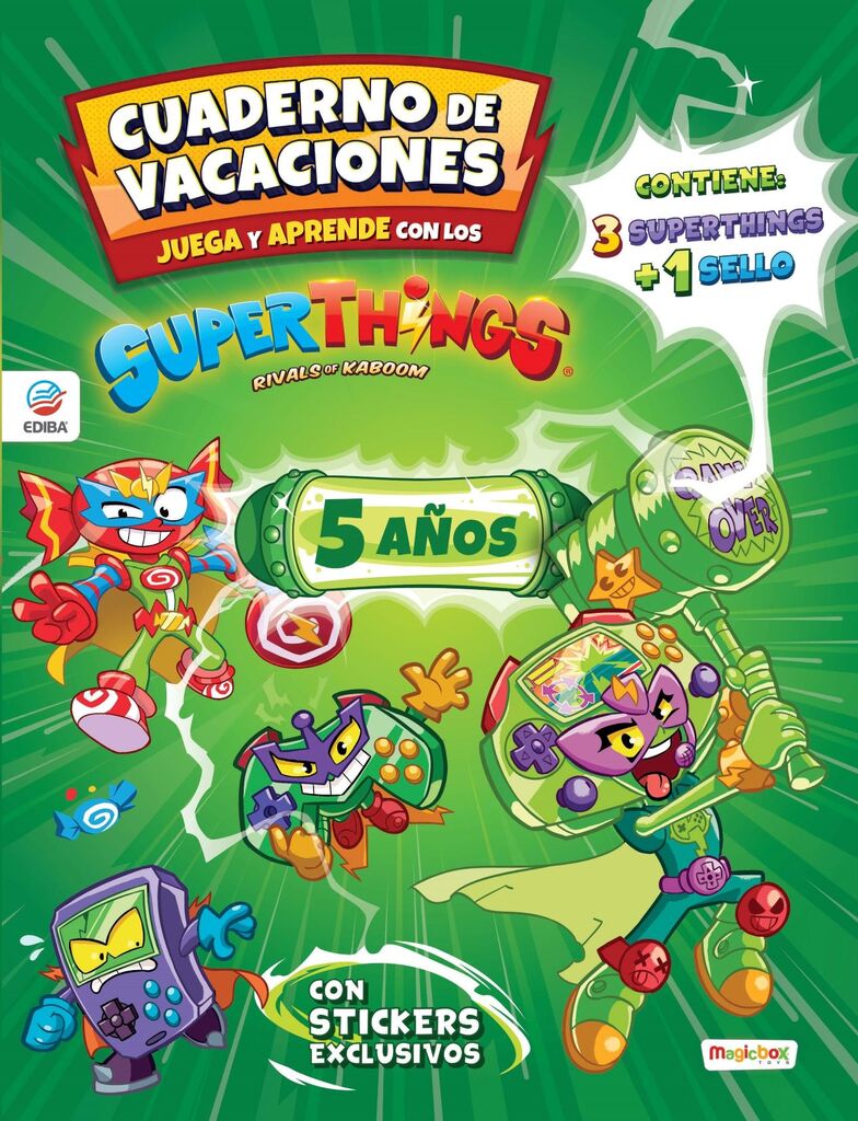 Cuaderno de Vacaciones juega y aprende Superthings Guardians of Kazoom para 5 años