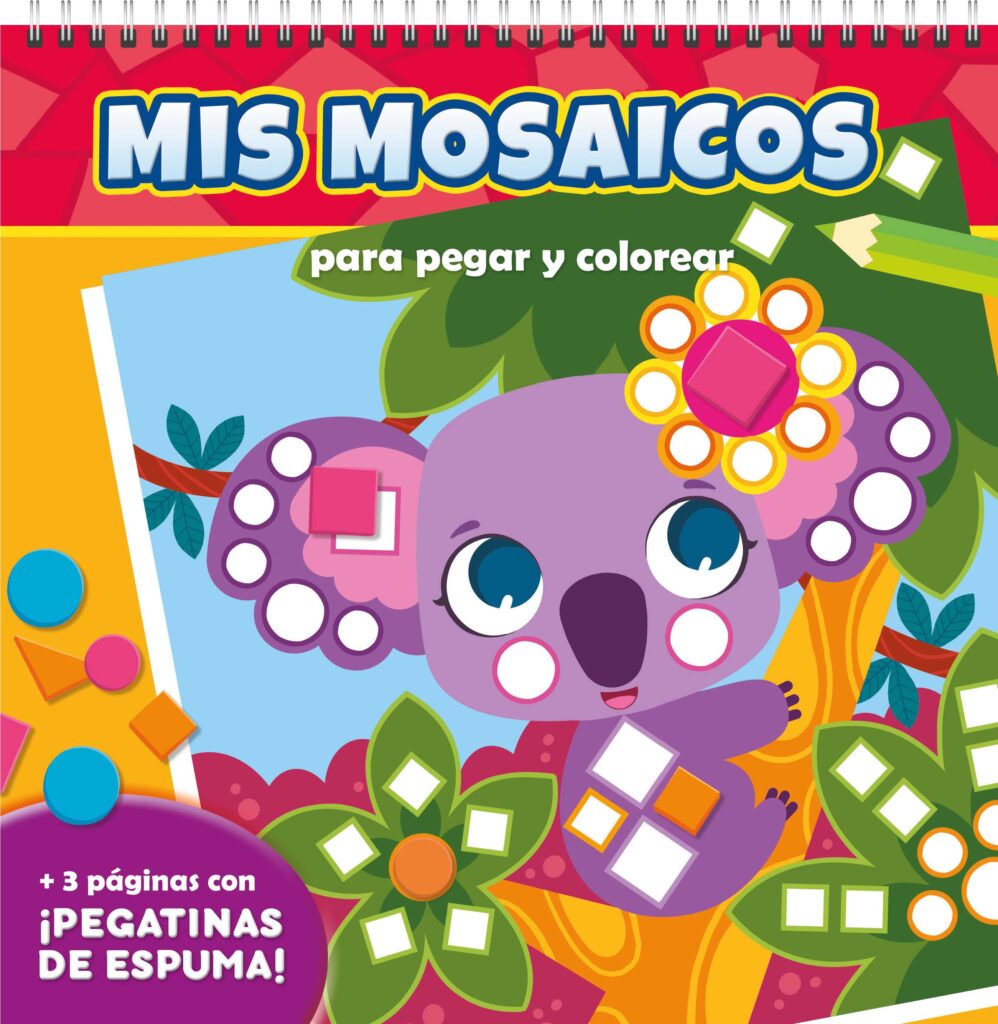 MIS MOSAICOS PARA PEGAR Y COLOREAR. ANIMALES SALVAJES