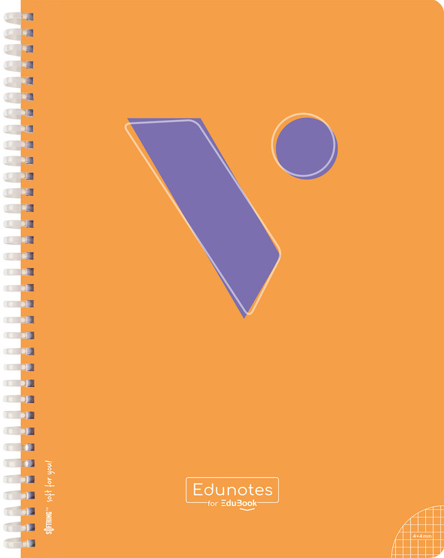 Edunotes libreta A4 Espiral naranja 80 hojas cuadricula 4X4  con QR a contenido educativo