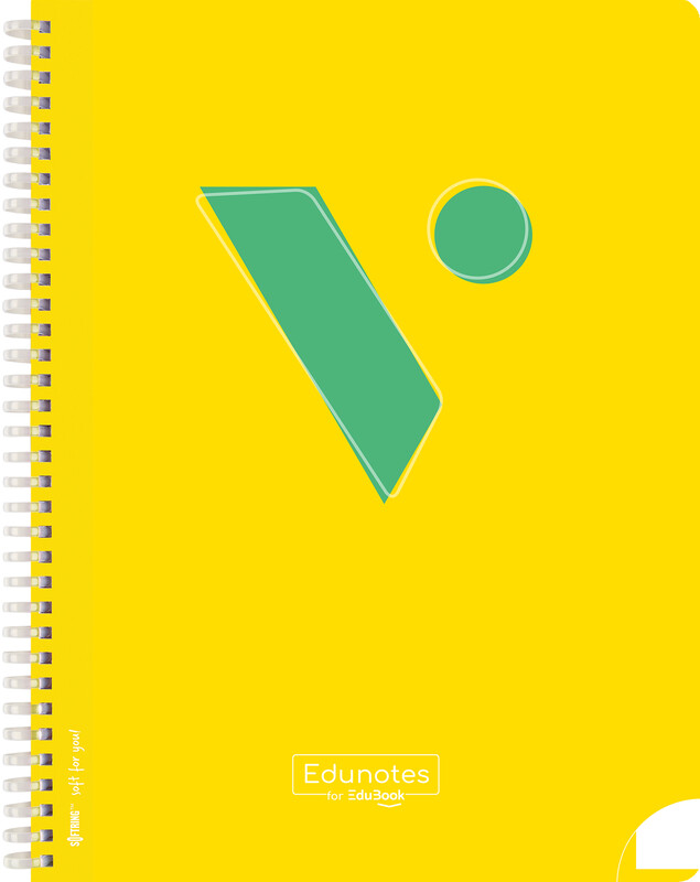 Edunotes libreta A4 Espiral amarilla 80 hojas cuadricula 4X4 pautada  con QR a contenido educativo